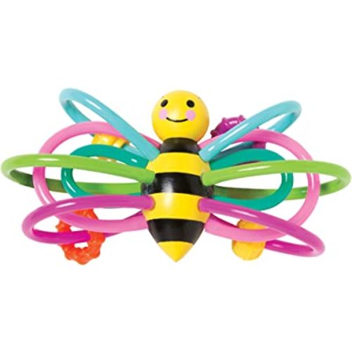 Manhattan Toy Zoo Animal Winkel Bee Multicolor Rattle & Sensory Teether for Baby and Toddler
