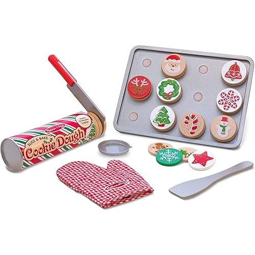 Melissa & Doug Slice and Bake Wooden Christmas Cookie Play Food Set