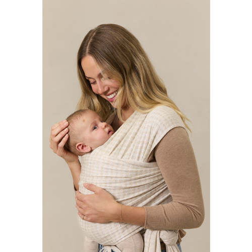 Cream Houndstooth Newborn Wrap