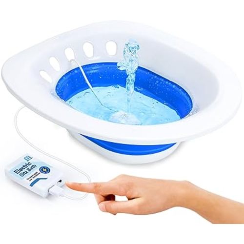 Msiori Electric Sitz Bath for Toilet Seat - Suitable for Pregnant Women and Perineal Care, Hemorrhoids, Sits Bath Kit for Women, Perineal Soaking - Yoni Steam Seat - Collapsible