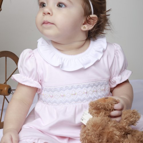 Bubbly Pink Smocked Romper