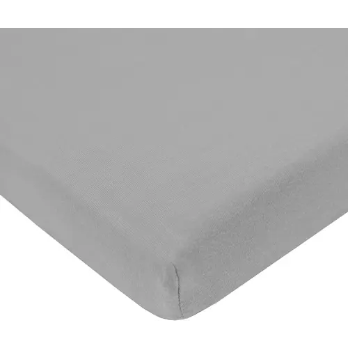 American Baby Bassinet/Fitted Mini Crib Sheet 24" x 38", Soft Breathable Neutral 100% Cotton Jersey Portable Sheet, Ash Gray, for Boys and Girls, Fits Most Pack N Play and Mini Crib Mattresses