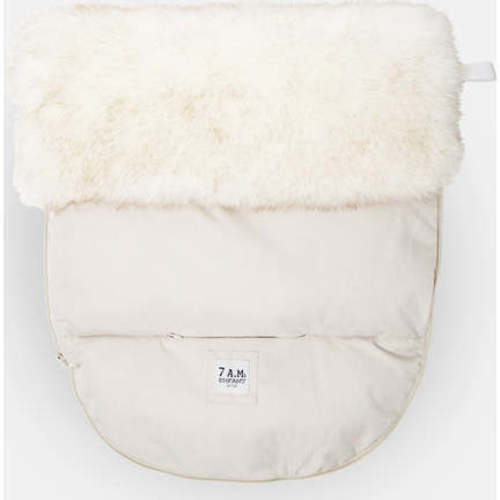 TundraPOD Plush Zipper Sleep Pod, White Fur & Beige Heather - 7AM Enfant | Maisonette