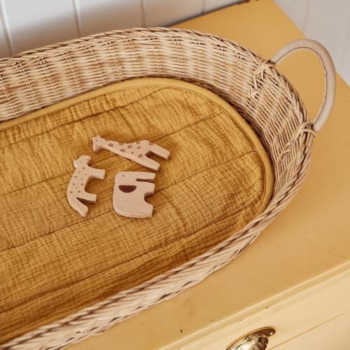 Luxe Organic Cotton Changing Basket Liner, Mustard by Olli Ella| Bohemian Mama