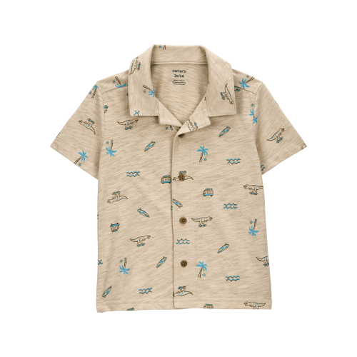 Baby Beach Print Knit Short-Sleeve Fashion Top - Khaki - Carter's | Carter's