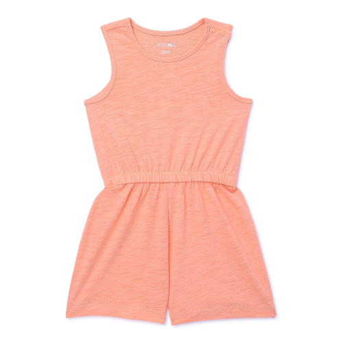 Garanimals Toddler Girl Solid Jersey Slub Romper, Size 3T