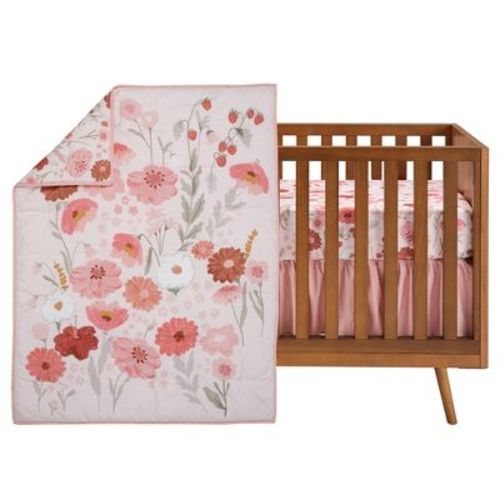 Bedtime Originals Flower Power 3-Piece Floral Baby Nursery Crib Bedding Set
