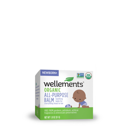 Organic All-Purpose Baby Balm - Remedy for Babies & Infants with Chafed, Dry Skin (With Organic Beeswax & Coconut Oil) - Wellements®