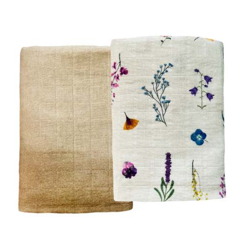 Organic Muslin Swaddle Set (Botanical Garden & Ombré)