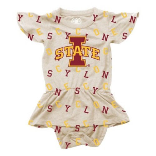 Wes and Willy Baby Iowa State Cyclones All-Over Print Ruffle Onesie