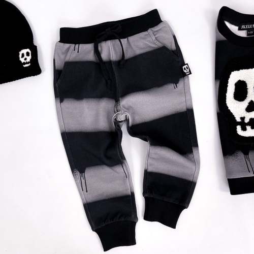 DRIPS BLACK & GREY STRIPE JOGGERS