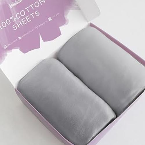 Bassinet Sheets Compatible with ANGELBLISS Bassinet Bedside Crib, Ihoming Bassinet and AMKE Baby Bassinet, 100% Cotton, 2 Pack, Ultra Soft Bassinet Sheet for Baby, Gray