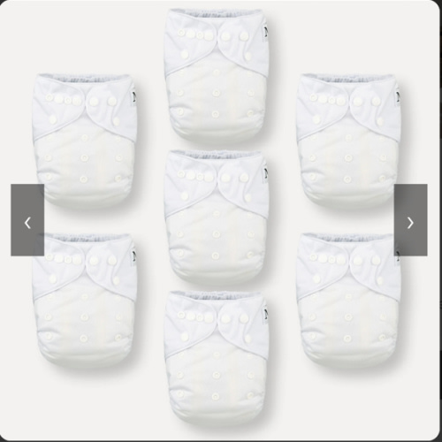 Winter White - 7 Pack (set of 7 Pocket Diapers + Inserts)