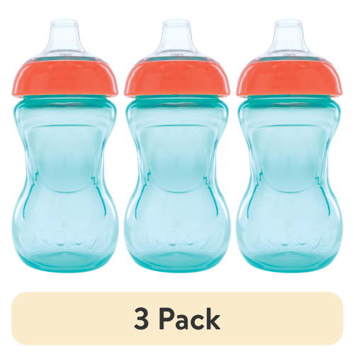 (3 pack) Nuby No-Spill Mini Gripper Soft Spout Sippy Cup, 6 fl oz, 2 Pack