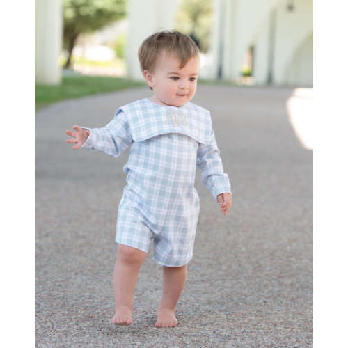 Blue And Khaki Plaid Short Romper – Cecil & Lou