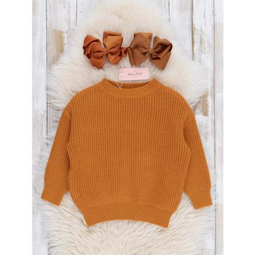 Ribbed Knit Sweater - Butterscotch - XXXS (6-12M)