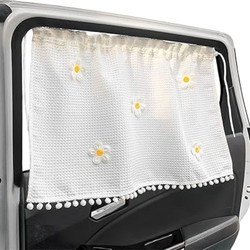 2PCS Car Window Sun Shade, 25.2"x18.5" Cotton Curtain Vehicle Window Shades for Baby Kids Children, Cartoon Sunshade Protector Heat Blocker Cover for Auto Side Windows