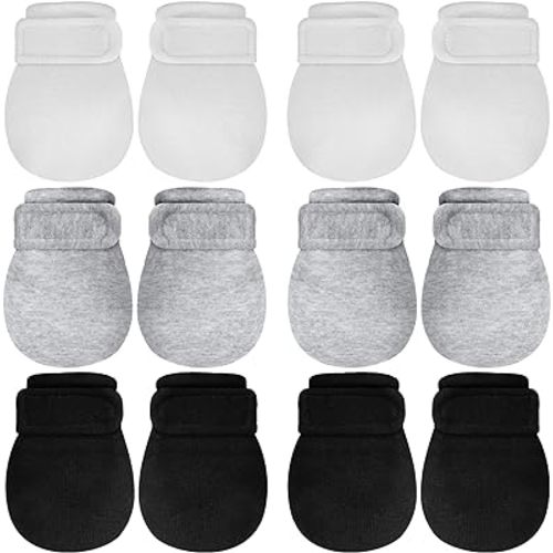 Newcotte Adjustable Baby Mittens No Scratch Newborn Cotton Breathable Gloves Warm Baby Mitts for Boys