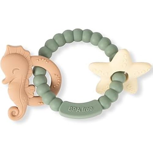 Silicone Teethers for Babies 0-6 6-12 Months Baby Teething Toys Teething Ring for Infant Boys Girls