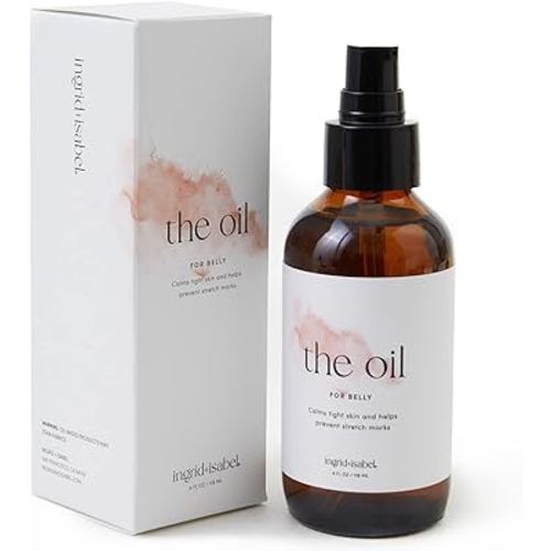 Ingrid & Isabel, The Oil, Organic Belly & Body Oil, Prevents Stretch Marks & Scars, Maternity & Pregnancy Skincare, 4 Fl Oz