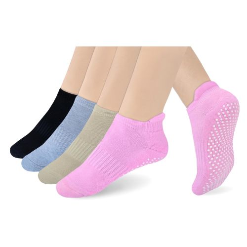 RATIVE Anti Slip Non Skid Barre Yoga Hospital Pilates Socks with Grips for Women Men