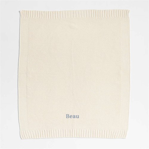 Personalized Bubble Knit Arctic Ivory Baby Stroller Blanket