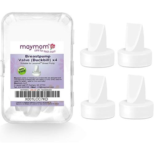 Maymom Pump Valve for Lansinoh Pumps; Duckbills to Replace Lansinoh Pump Valves; Retail Packaging Factory Sealed. 4pc/pk