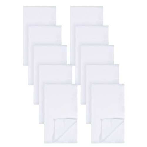 Gerber 10 Pack Flatfold White Cloth Diapers for Babies - 24" x 27" Newborn Diapers - Reusable, Soft & Absorbent 100% Cotton
