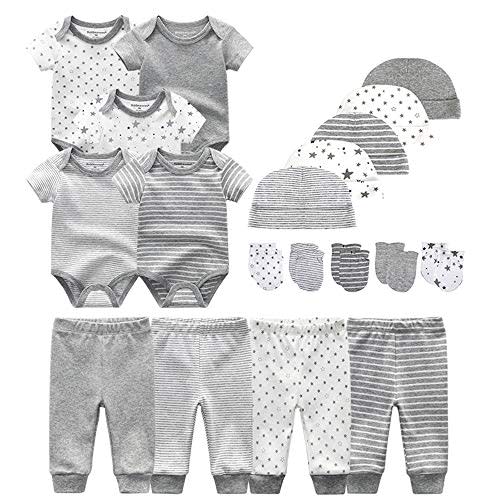 Chamie Newborn Baby Bodysuit 5-Pack Short Sleeve Onesies Baby Clothes for Boys and Girls
