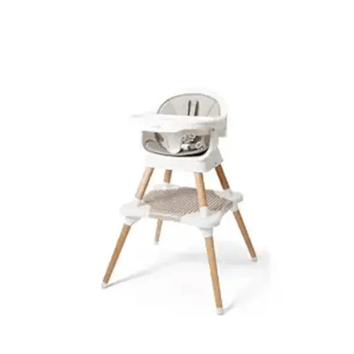 5-in-1 High Chair for Baby & Toddler - Convertible Baby Dining Seat - Portable Floor/Booster Seat - Adjustable Tray w. Cover - 5-Point Harness - Building Block Table & Chair - Stool (White)