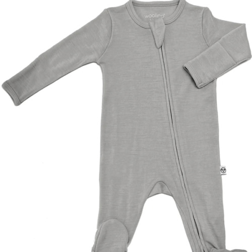 Footie Pajamas, Merino Wool, Dove