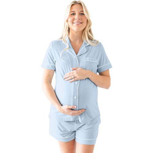 Kindred Bravely Clea Classic Short Sleeve Maternity & Nursing Pajama Set - Large - Mist