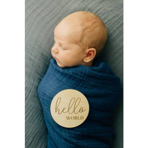 Wooden Monthly Milestone Disc & Sea Animals For Baby Photos | Nautical Ocean Theme | Monthly Milestone Marker | Baby Gift | Milestone Cards