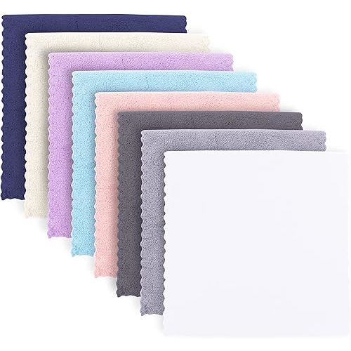 Super Soft Burp Cloths 8 Pack - Thick - Extra Absorbent - Perfect Size Large 20" by 10" - Light and Easy to Carry - Milk Spit Up Rags - Burpy Cloths for Unisex, Boy, Girl, Newborn - Multi - 8 Colors