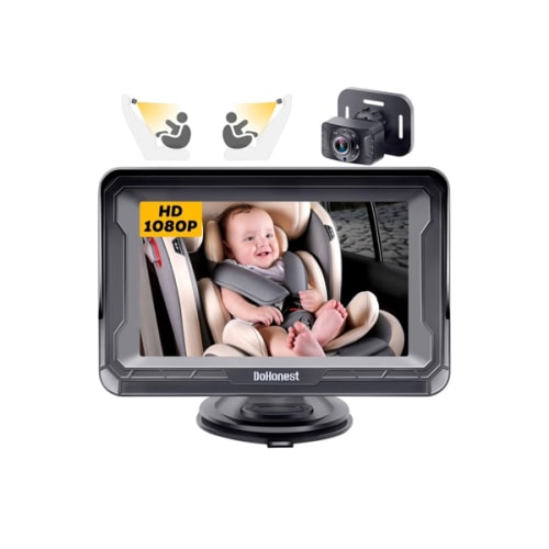 DoHonest Baby Car Camera HD 1080P - Rear-Facing Car Baby Monitor with Night Vision, Adjustable View Angle, Easy Setup, Anti-Glare Display, Safety for Kids & Infants
