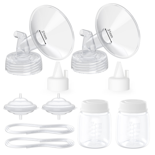 Paruu Pump Parts Compatible with Spectra S1/S2/9 Plus, Not Original Accessories, Full Set Replacements Include 21mm Flanges, Valves, Backflow Protectors (Duckbills Included), Tubings and Bottles