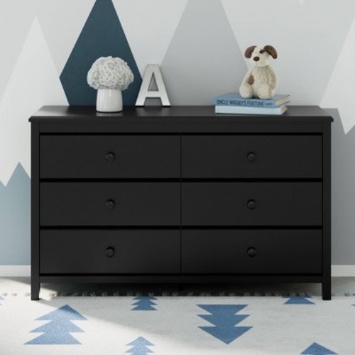 Storkcraft Alpine 6-Drawer Double Dresser  - Black