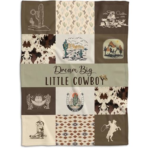 Western Blanket, Western Decor for Nursery Room, Baby Blankets for Boys Girls, Baby Cowboy Blankets 30x40 inches, Soft Warm Lightweight Nursery Bed Blanket for Newborn Toddlers