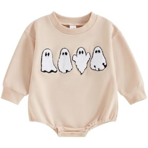 YINGISFITM Thanksgiving Halloween Baby Girl Boy Outfit Turkey Sweatshirt Bubble Romper Sweater Shirt Onesie Fall Clothes