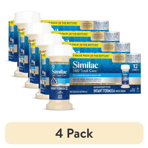 (4 pack) Similac 360 Total Care Infant Formula, Ready-to-Feed, 2-fl-oz (Case of 12)