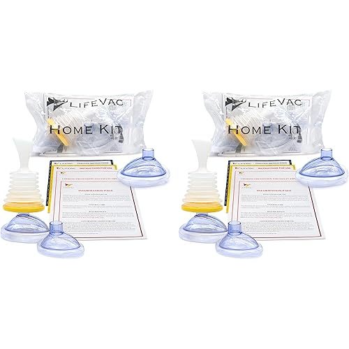 LifeVac Home Kit 2 Pack - Portable Suction Rescue Device, First Aid Kit for Kids and Adults, Portable Airway Suction Device for Children and Adults