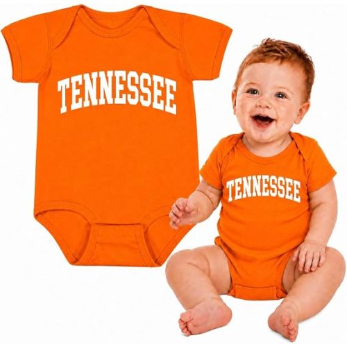 Wild Bobby State of Tennessee College Style Fashion Baby Creeper Boys Girls Infant Bodysuit