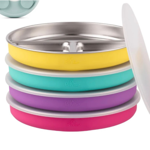 7.8" Stainless Steel Divided Plates with Suction Sleeve