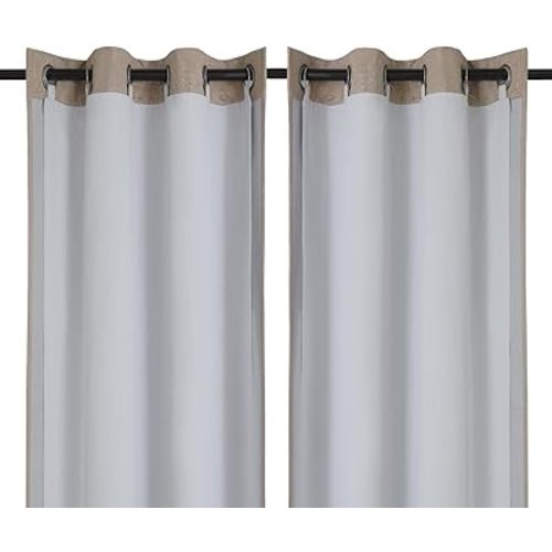 Chyhomenyc 2 Panels 100% Blackout Curtain Liners with 13 Rings, Blackout Liners for Behind Curtains for 84 Inch Curtains, Each 40Wx80L, 2 Liners Per Set with 13 Pieces Rings