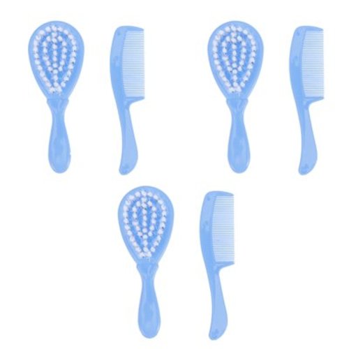unbranded 3 Sets Baby Shampoo Comb Washcloths Cradle Cap for Babies Kids Child Blue