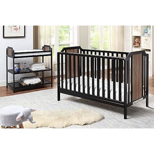 Suite Bebe Brees Convertible Island Crib in Black & Vintage Walnut