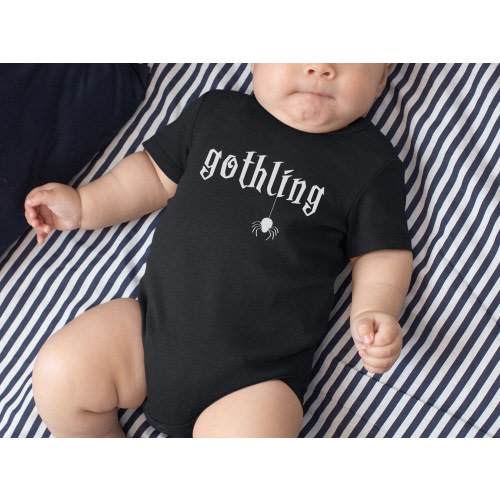 Gothling Bodysuit, Witchy Spooky Creepy Spider Gothic Emo Alternative Punk Rock Pastel Goth Baby Clothes, Goth Mom Gift, Witch Mom Stuff