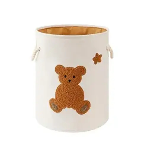 Kids Laundry Basket Nursery Hamper Baby Laundry Basket Stuffed Animal Toys Storage Baskets for Toddler Room Decor, Dirty Clothes Hampers with Drawstring Closure for Bedroom/Living Room/Nursery, Bear