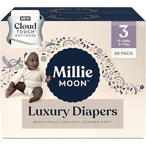 Diapers Sizes 1-6 Luxury Diapers COUCHES DE Luxe (Choose Size) (Size 3-88 Diapers (13lbs-24lbs)), White