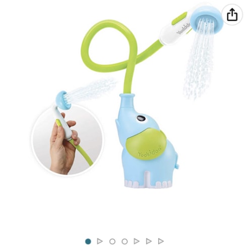 Yookidoo Baby Bath Shower Head - Elephant Water Pump and Trunk Spout Rinser - for Newborn Babies in Tub Or Sink